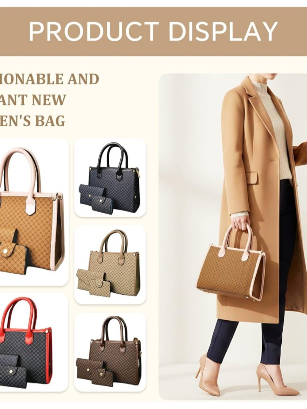 3pcs Purses and Handbags Set for Women, Top Handle Satchel Purse, Satchel Should - Picture 2 of 7